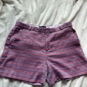 Banana Republic Women's Pink and Purple Plaid Shorts